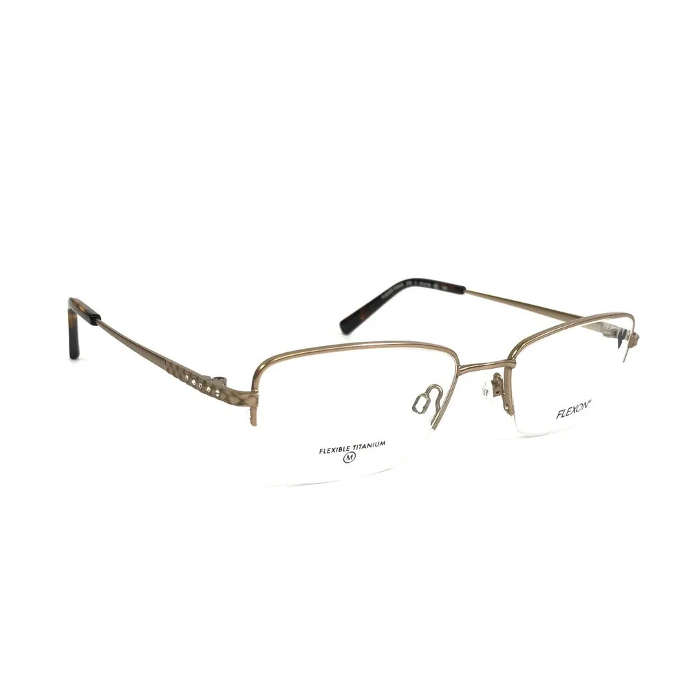 Flexon Eyeglasses Frames W3043 272 Satin Taupe Crystals Titanium 51-18-135